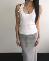 Layered stud long skirt