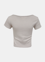 ミレリボンレースアップTシャツ