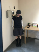 モノチェックパフブラウス (2c)