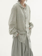 By hood check shirt -3C