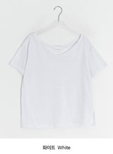 ハボイルルーズフィットVネックスラブ半袖Tシャツ