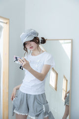 angel ribbon cap(gray)