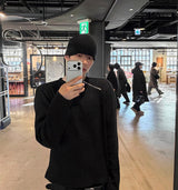 カンテルワッフルショルダージップアップTシャツ