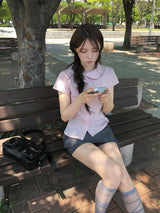 Micon Ribbon Strap Mini Skirt Pants