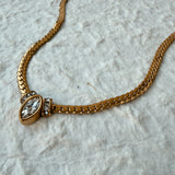 Vintage Marquise Cubic Zirconia Curb Chain