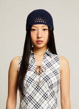 Crochet Net Beanie (navy)