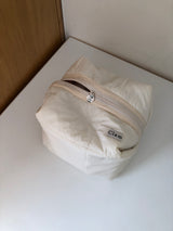 Clam Big round pouch _ Quilting cream