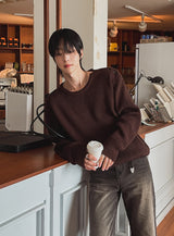 Caron shoulder button knit