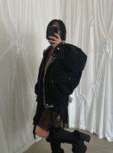 DOT MESH LAYERED CAN CAN SKIRT (IVORY, BLACK 2COLORS!)