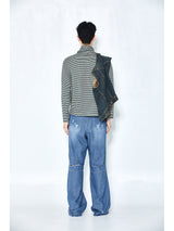 Bluesf Semi-Flare Vintage Washing Destroyed Jeans