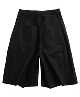 Side Slit Darted Bermuda Black