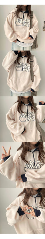 Z2 Tone Color Fleece Semi-Zipup