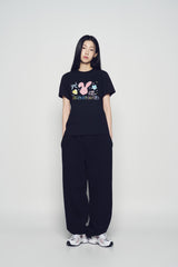 25SS ツインクルジュエリーバニーウィメンズショートスリーブTシャツ ブラック