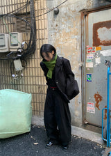 タックコットンワイドパンツ