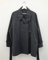 Belted trench half coat (2color)