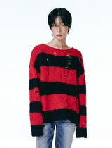 25FW★ [LANARCH] Destroyed Stripe Knit