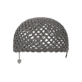Heart Chain Crochet Short Beanie / Gray