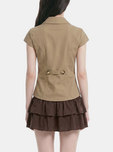 Roven Double Button Collar Blouse