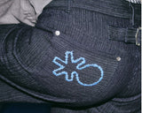 [Made by Radio Pacific] Semi Low-Rise Roll-Up Textured Denim Pants