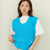ALARM MIX KNIT VEST BLUE_WOMAN