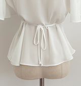 Jed-in Drape Chiffon Peplum Blouse