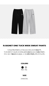 R:シグネットワンタックワイドスウェットパンツ (2color)