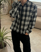 [Unisex] クロップチェックシャツ(3color)