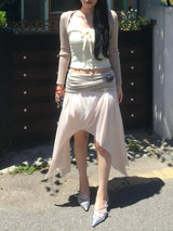 Angel Drape Unbal Long Skirt