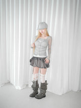 サテン パンプキン ドロップ スカート(4 color)