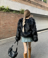 Uress Vintage Fur Jacket (Black)