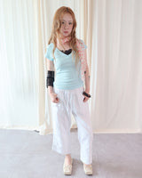 STEP BUTTON CROPPED PANTS