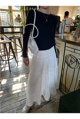 Back White Bow Long Sleeve Knit T-shirt