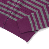CHERRY STRIPE CARDIGAN [PURPLE]