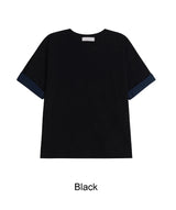 エドハイデンシティロールアップカラーマッチング半袖Tシャツ