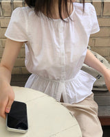 [ORIGINAL] Genie Frill Short Sleeve Blouse