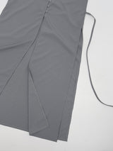 Dot Deep Slit Layered Bustier Long One Piece