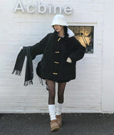 [BELLIDE MADE] HOODED OVERFIT QUILTING JUMPER