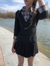 Chefon Button Tennis Wrap Mini Skirt