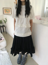 Ruffle short-sleeve T-shirt