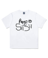 グラフィティpagesiisiiプリンティングショートスリーブTシャツ ホワイト