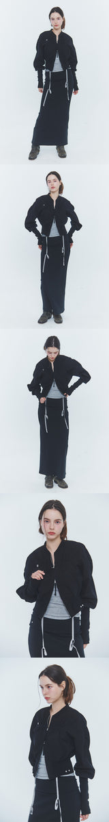 SARA SHIRRING JUMPER black