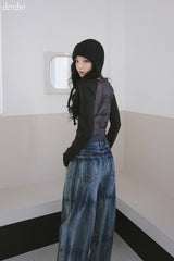Back see-through angel long-sleeved t-shirt