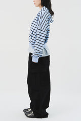 (W) Mush Striped Zip Hoodie (2color)