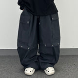 eyelet stud cargo balloon pants