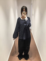 シャーリングフレアパンツ (2color)