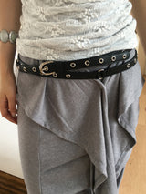 Double wrap eyelet slim belt