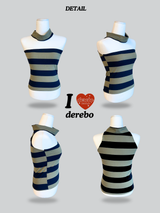 Halterneck Hot Stripe Sleeveless T-shirt