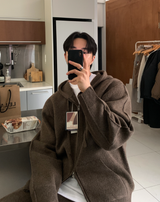 【セットアップ】Logane Maison ニットフーディー ジップアップ ワイドパンツ セット