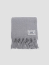 LACE LABEL HAIRY MUFFLER GRAY