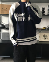 RM Nine lettering color combination knit zip-up (3C)